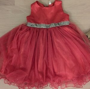 Pink Kids Dress with Glitter Accents
